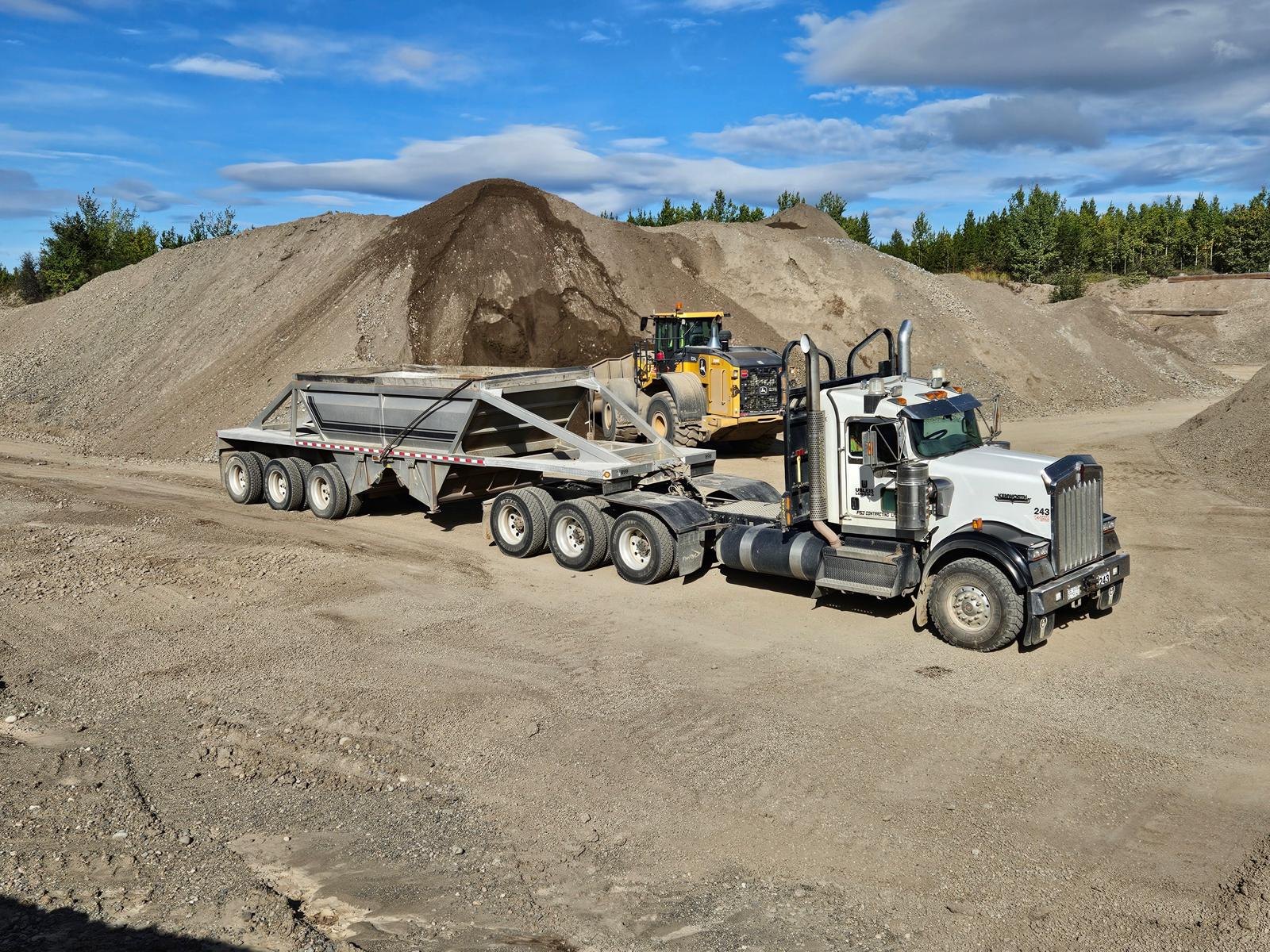 Aggregate haul at a pit north of Fort St. James