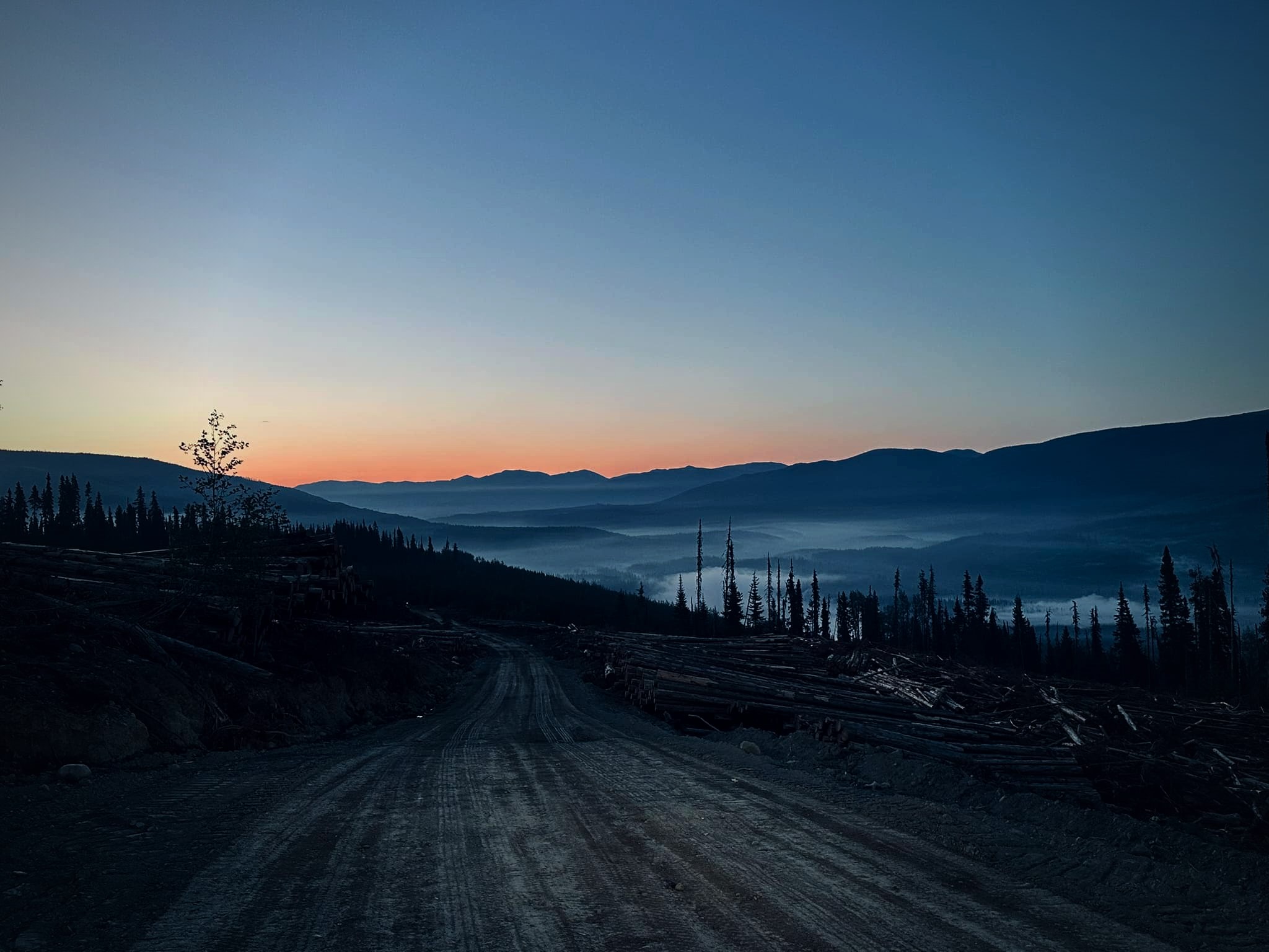 Dusk over the valley, northern British Columbia